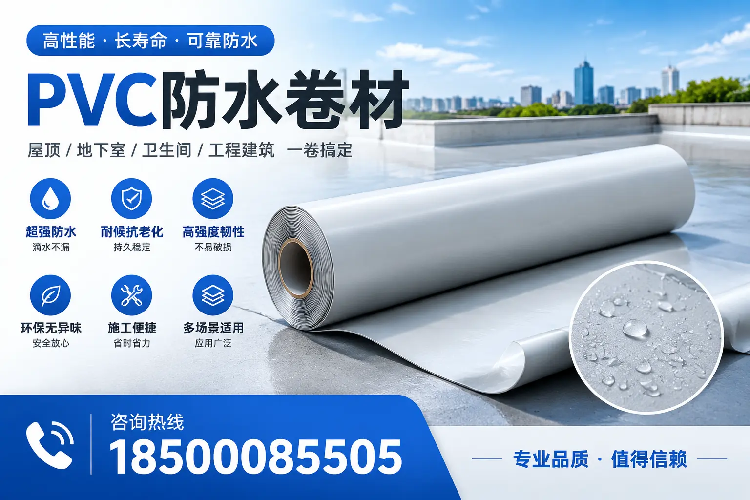 PVC防水卷材的防水效果评测，适合怀化的科学依据